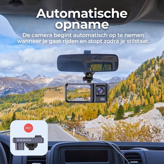 Denver Dashcam - Dashcam für Auto - Front- und Innenraumkamera - Full HD - 120° Weitwinkel - Schleifenaufzeichnung - G-Sensor - CCT2500
