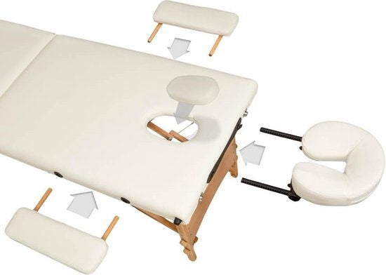 tectake - Mobile Massageliege Behandlungsliege - 3 Zonen - 5 cm dick - inkl. schwarzer Tragetasche - beige - 401465