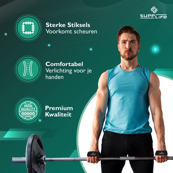 Supplife Lifting Straps – Gewichtheber-Riemen – Fitnessstudio – Hebegriffe/-haken – Fitness, Powerlifting, Crossfit & Krafttraining – Training – Deadlift-Riemen – Schwarz