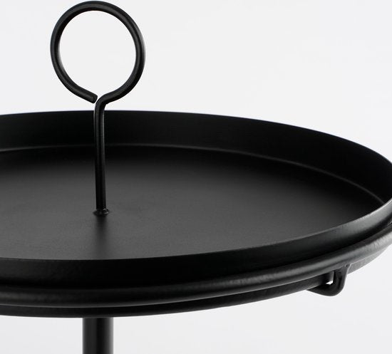 Mica Decorations Aston Beistelltisch mit abnehmbarem Tablett - H40 x Ø31 cm - Metall - Schwarz