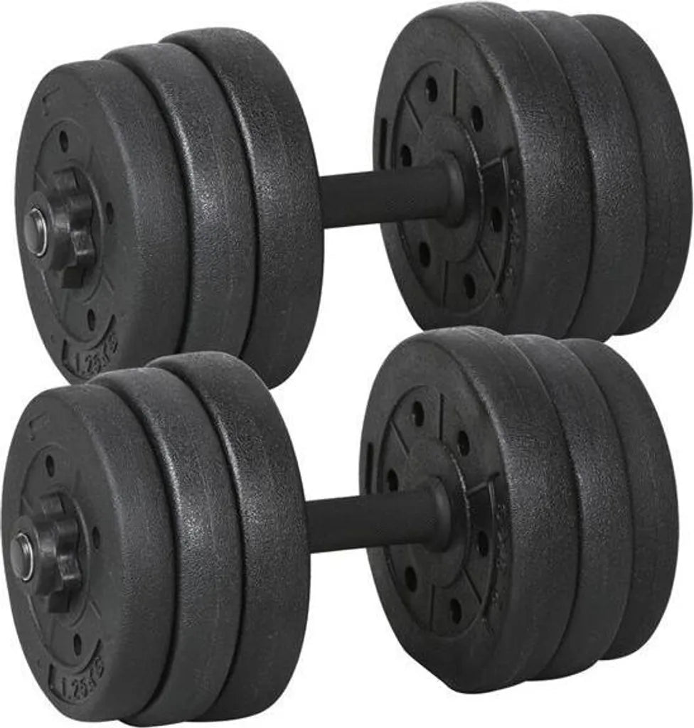 Yaheetech Hantelset 20kg - Einstellbar - Anti-Rutsch - 12 Gewichte - Schwarz