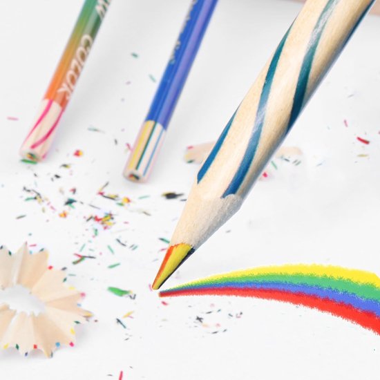 Partizzle 30x Regenbogen-Malstiftset - Bleistiftgeschenke - Grabbelton Bastelgeschenke - Kreatives Zeichnen und Malen lernen - Für Kinder und Kleinkinder/Erwachsene