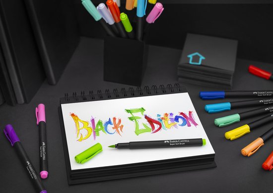 Faber-Castell Pinselstifte – Black Edition – 20 Farben im Kartonetui – FC-116452