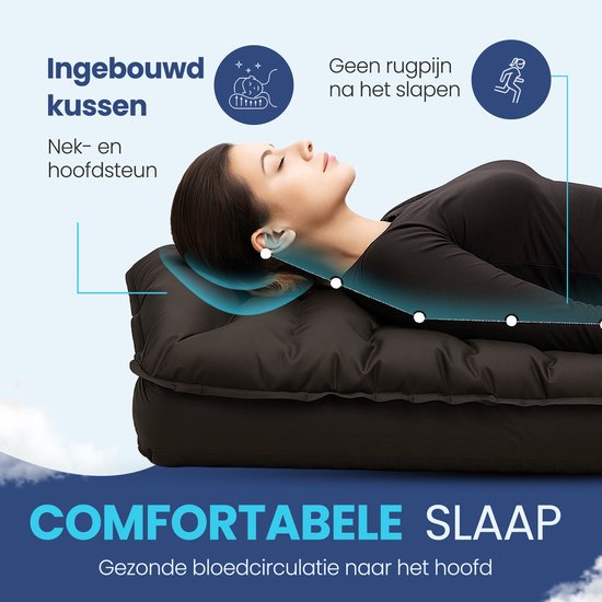 FLOAT Nomadic - 1-Personen-Schlafmatte mit Fußpumpe und Klicksystem - Stabiles und leichtes Luftbett für Camping - 195x66x12 cm Luftmatratze - Selbstaufblasende Schlafmatte - Schwarz