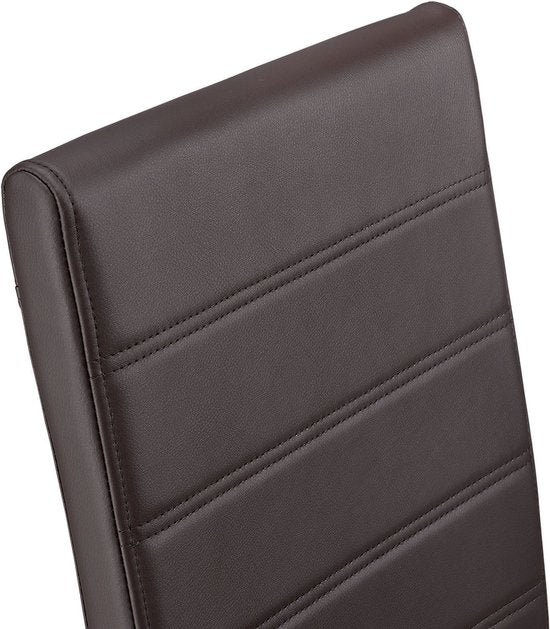 4 Esszimmerstühle / Stuhl - Vegas - Kunstleder - Braun