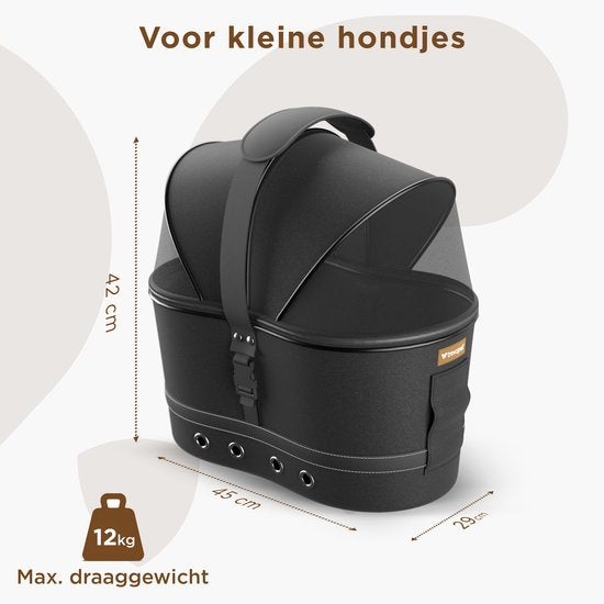 Trevopet® Hundefahrradkorb hinten - 2-in-1 Fahrradkorb Hund & Tragetasche - Geeignet für Elektrofahrrad - Bis zu 12 kg - Stabiles Oxford Material