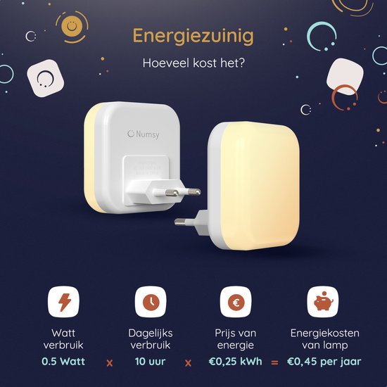 Numsy Babyzimmer Nachtlicht Steckdose - Automatischer Lichtsensor