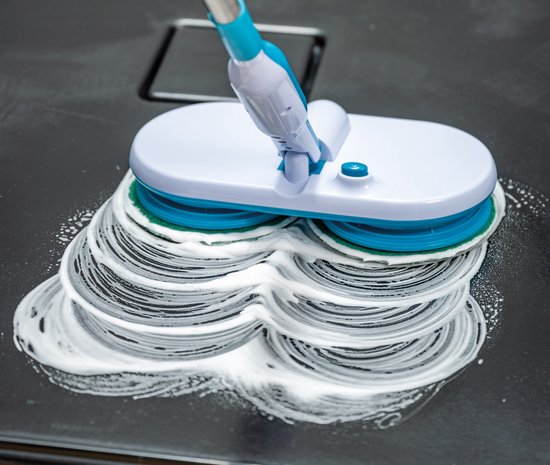 Mediashop Hurricane Floating Mop elektrischer Wischmopp – wiederaufladbarer Bodenwischer zum Wischen, Schrubben und Polieren – mit 2 × 3 Mikrofaser-Pads – Mail-Order-Edition