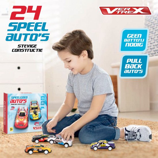 Vertrex Spielzeugauto-Set - 24 Teile - Autos für Jungen - Pull Back Wheels Autos - Autos - Spielzeugautos