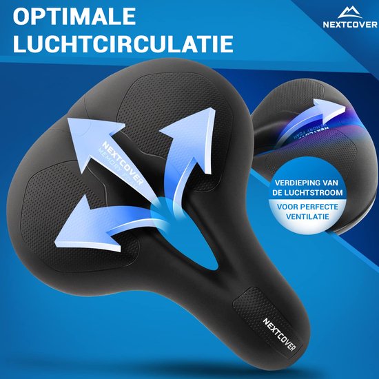 Nextcover Fahrradsattel – Airflow – Ergonomisch – Memory-Schaum – Schwarz