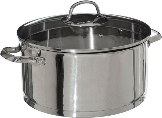 Pfanne mit Deckel aus Edelstahl, 24 cm, silber, silber