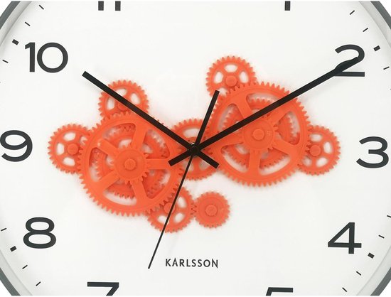 Karlsson Wanduhr „Open Gear“ – Grau – 40,8 x 40,8 x 40,8 cm – Moderne Wanduhr