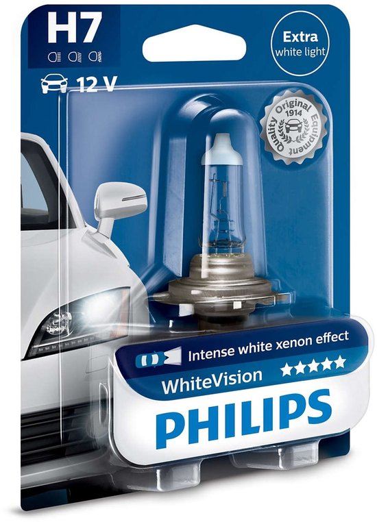 Philips Autolampe White Vision H7 12 Volt 55 Watt, pro Stück