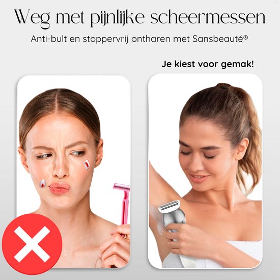 Sansbeauté® 7 in 1 Ladyshaves für Frauen - Gesicht - Achseln - Beine - Epilierer - Trimmer für Frauen & Damen - Bikini-Trimmer Damen - Rasierer Frau
