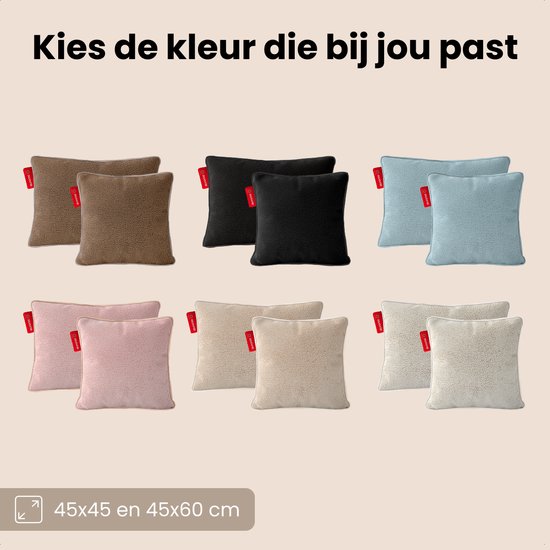 Auronic Wärmekissen - Sherpa Fleece - 45x60 - Kabellos - Wiederaufladbar - Elektrisches Kissen - Infrarot - Beige