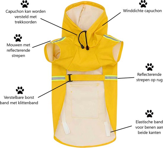 Dutchwide - Hundemantel - Regenmantel Hund - Blau - Größe S