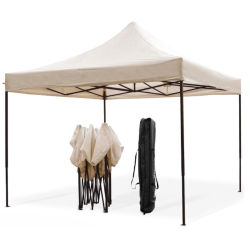 LifeGoods - Gartenzelt - Pavillon - 3x3 m - faltbar - beige