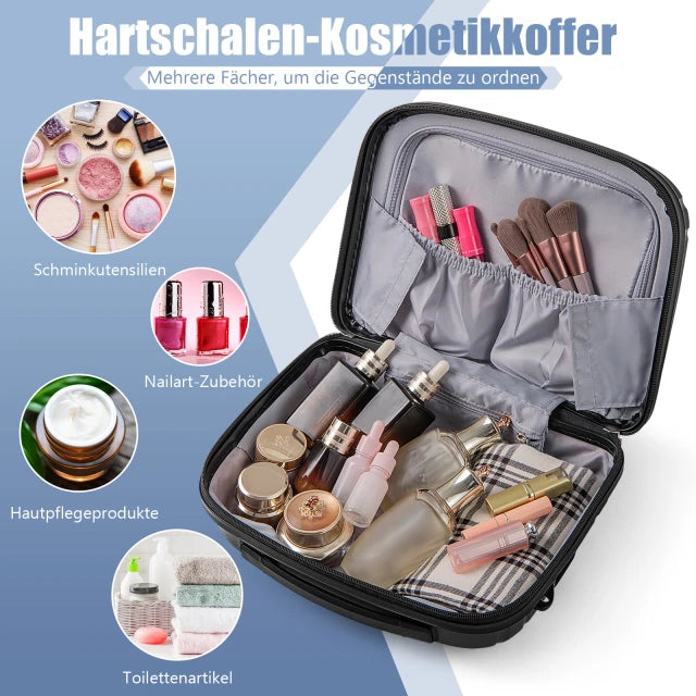 Coast 2-teiliges Kofferset – 20-Zoll-Handgepäckkoffer und 14-Zoll-Kosmetiktasche – Schwarz