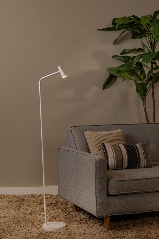 Lucide STIRLING – Wiederaufladbare Stehlampe – Akku/Batterie – LED mit 3-stufiger Dimmung – 1×3 W, 2700 K – Weiß