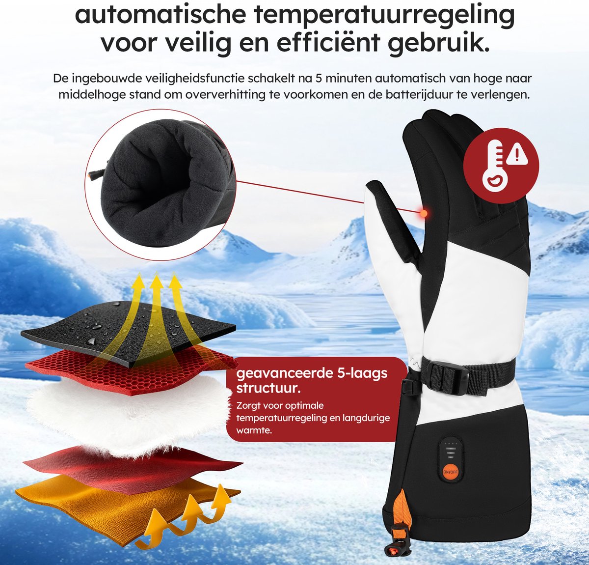 Saaf Beheizbarer Handschuh 2.0 Weiß Größe XS