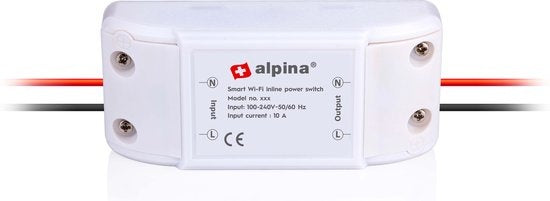 alpina Smart Home - Smart Switch - 230V/10A - Montage im Kabel - Zeitplaneinstellung - alpina Smart Home App - Google Home - Amazon Alexa