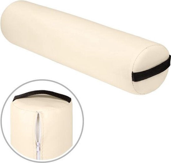 tectake - Massagehocker mit 2 Rollenkissen beige 400430