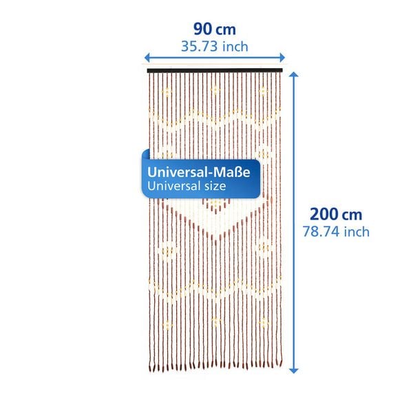 Maximex Perlenvorhang „Rhombus“, mehrfarbig – 90 x 200 cm – Bambus und Ahornholz
