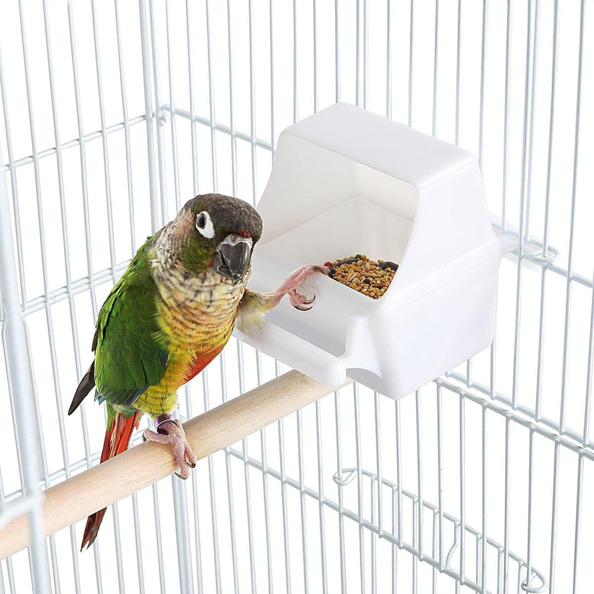 Yaheetech XXL Vogelkäfig mit Ständer – 46 x 35,5 x 158 cm – Weiß