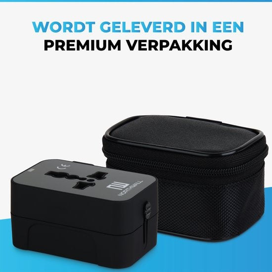 Northwall Universal World Plug mit 2 Schnelllade-USB-Anschlüssen - Internationaler Reisestecker für 150+ Länder - England, Amerika, Südafrika, USA, Italien, Großbritannien, Australien, Indien, ...