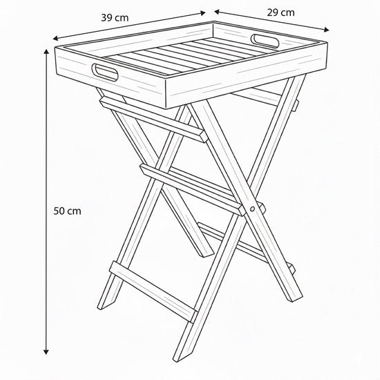 AXI Inda Teak Klappbarer Beistelltisch – mit abnehmbarem Tablett – 39 x 29 x 50 cm – Teakholz – Leicht – Zusammenklappbar – Für Garten, Terrasse und Balkon