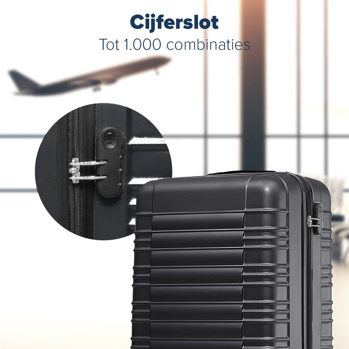 TRVLMORE - Kofferset - 3 Stück - 38L (Handgepäck) + 70L + 110L - Schwarz