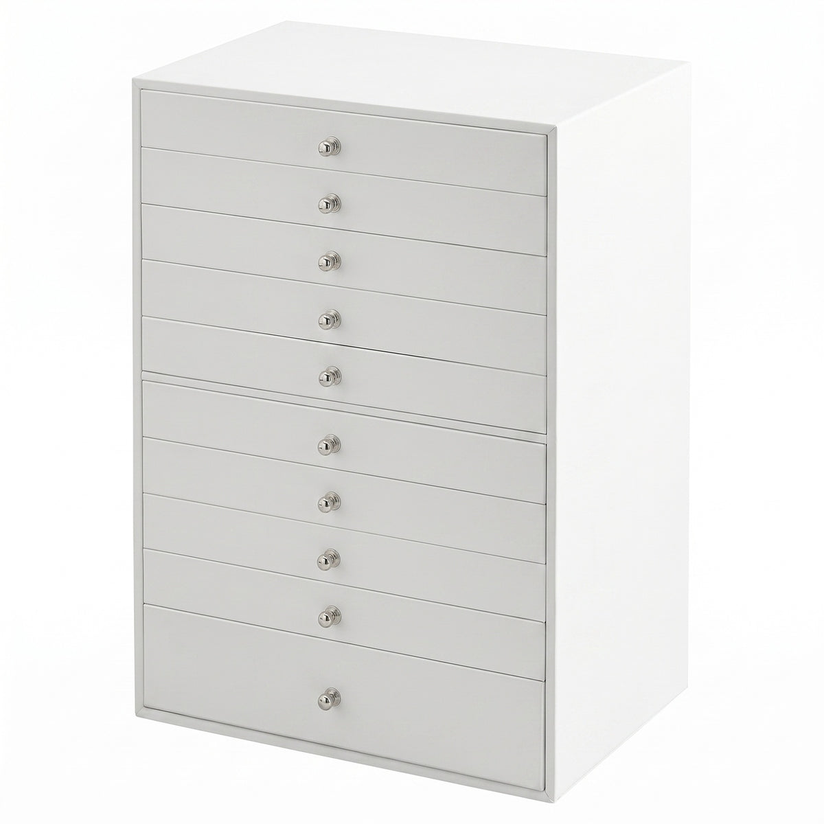 JOYFURNOS Schmuckorganizer mit Schubladen, große Aufbewahrungsbox, moderne Geschenkidee für das Schlafzimmer, 10 Ebenen, weiß