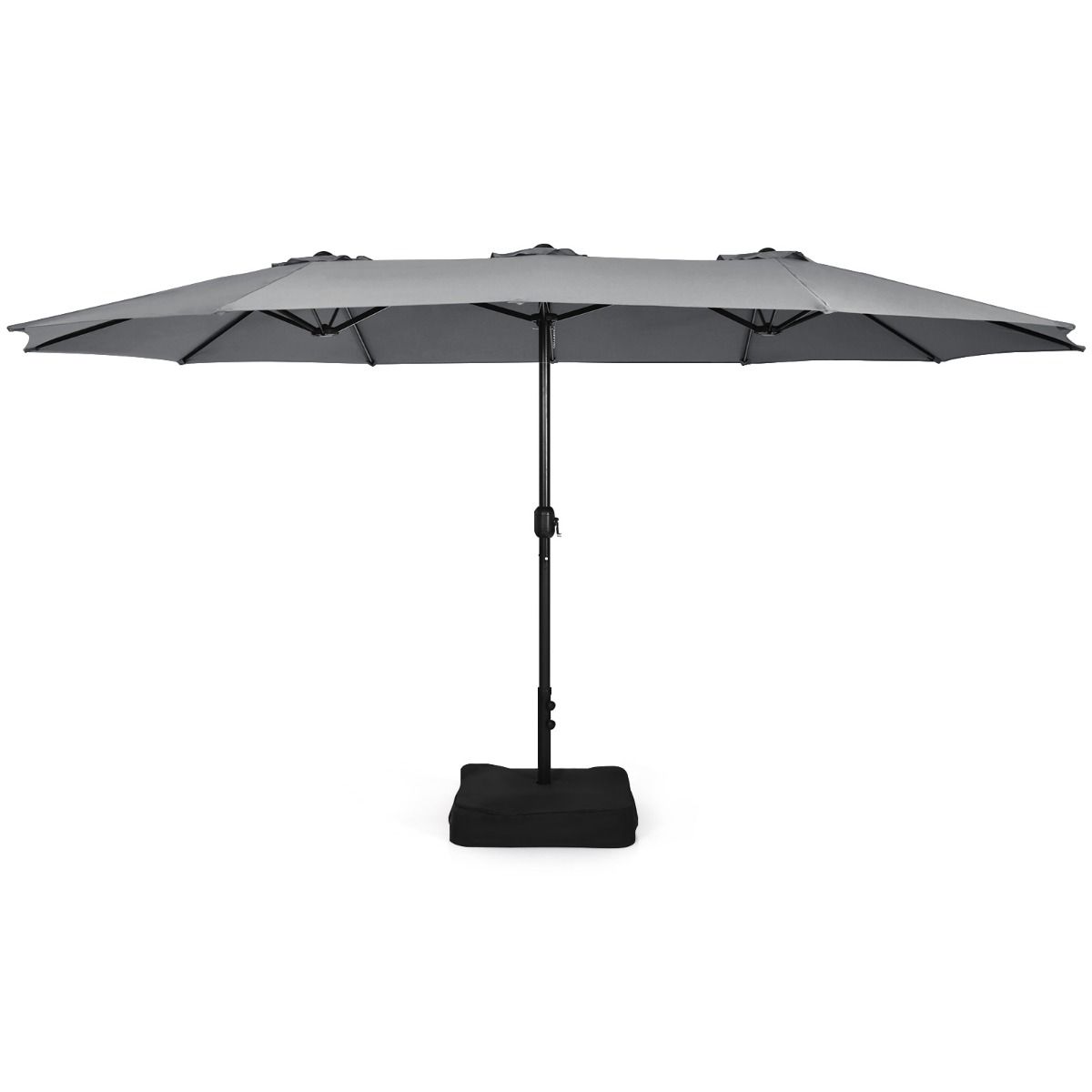 Coast Doppel-Sonnenschirm mit Ständer – besonders große Schattenfläche – stabiler Metallfuß – grau 451,5 x 264 cm
