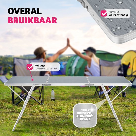 tectakeÂ® - Campingtisch Campingtisch Jumbo klappbar - Aluminiumgestell - 180 x 70 x 70,5 cm