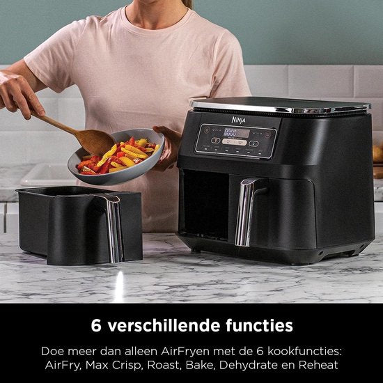 Ninja Doppel-Heißluftfritteuse XXL – 7,6 Liter – Modell 2020 – Dual-Zone-Technologie – AF300EU
