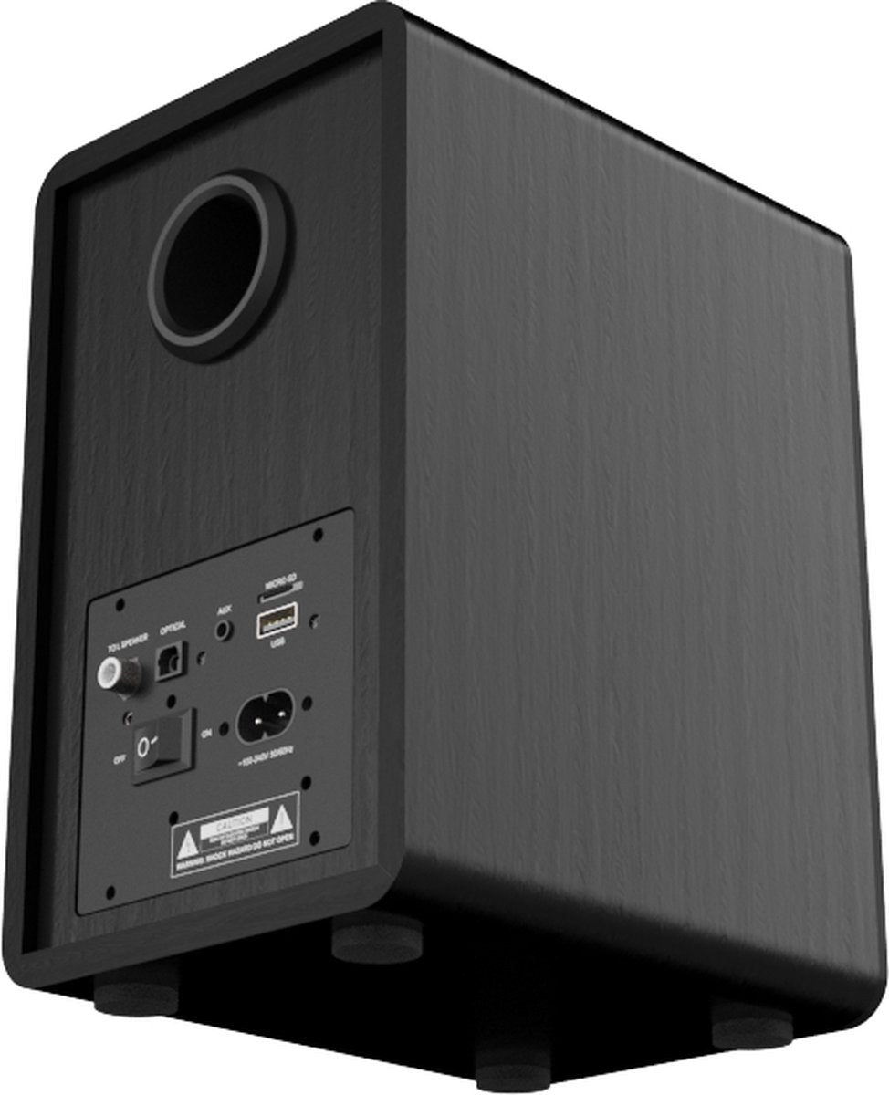 Majority - D40X - Aktive Regallautsprecher - Anschluss über Bluetooth - USB - AUX - RCA und optisch - Integrierter Verstärker - 4-Zoll-Tieftöner - Fernbedienung und integriertes Bedienfeld - Kevlar-Basswiedergabe - Plug and Play