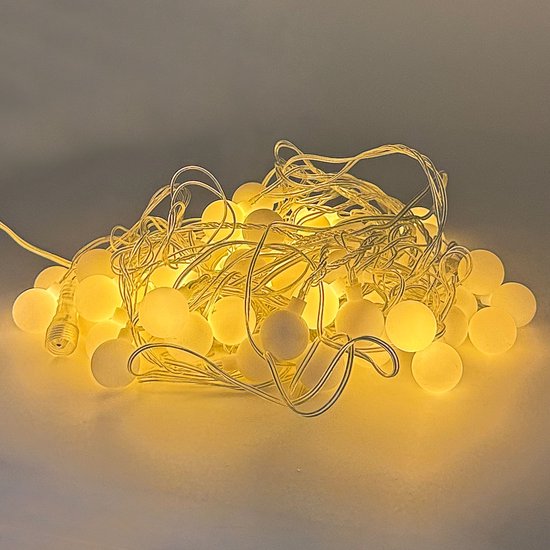 Foryouliving Lichterkette 10 Meter für den Außenbereich – 50 warmweiße LED-Lampen – verkettbare Lichterkette mit 8 Funktionen – Gartenbeleuchtung & Stimmungsbeleuchtung – Partybeleuchtung