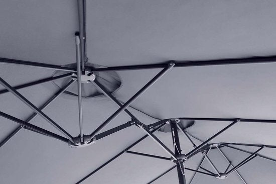 Feel Furniture – Toscano – Großer Sonnenschirm – Twin – 4,5 Meter – Dunkelgrau
