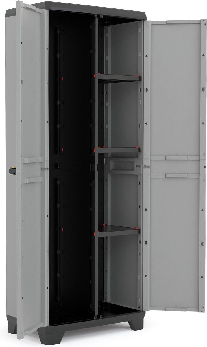 Keter Stilo Hochschrank - 3 Fachböden - 68x39x173 cm - Dunkelgrau/Schwarz