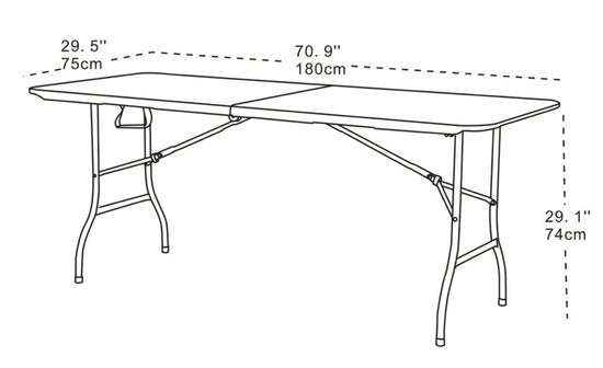 AXI Elba Klappbarer Biertisch – Weiß – 180 x 74 x 75 cm – Zusammenklappbar – Mit Tragegriffen – Perfekt zum Mitnehmen – Stahlrahmen & HDPE-Kunststoff – Tragbar & platzsparend – Bis zu 150 kg