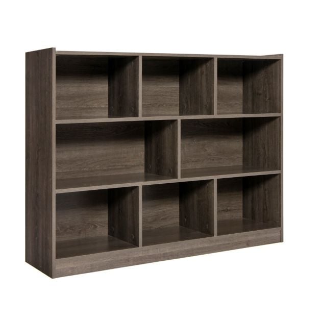 Coast Bücherregal Grau - Offenes 3-Schicht-Regal mit 8 Fächern - 122 x 32 x 93 cm