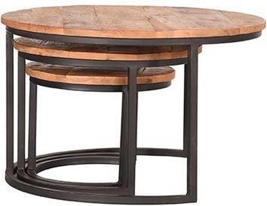 Trend Living Set Drei XXL Couchtisch - Braun - Holz