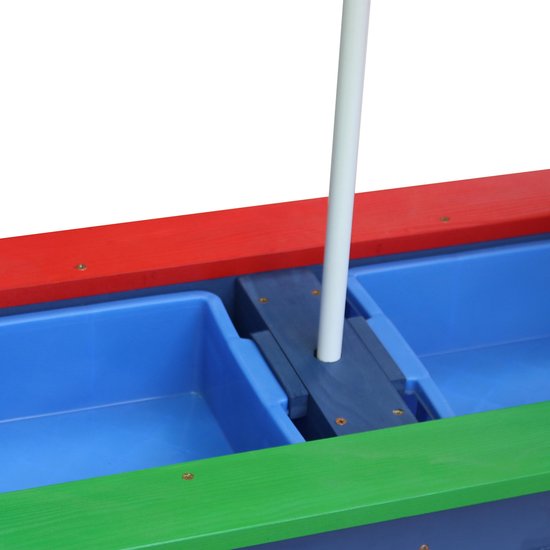 AXI Nick Zand & Water Picknicktisch in Regenbogenfarben – Verstellbarer Sonnenschirm – FSC-zertifiziertes Holz – Picknicktisch aus Holz für Kinder