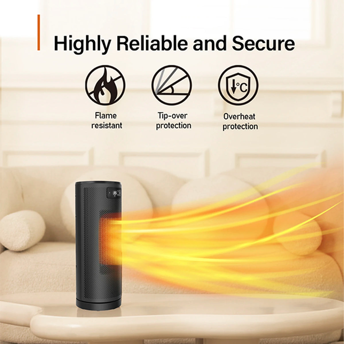 OmniHeat Keramik-Heizlüfter 1800 W – 4 Heizstufen, Eco-Modus, Fernbedienung und 24-Stunden-Timer