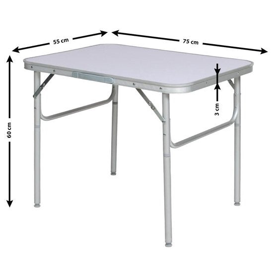 tectake - Klappbarer Campingtisch - Tragbarer Campingtisch - Outdoor-Klapptisch - Klappbarer Tisch - Wetterfest - 75x55x68cm - Grau