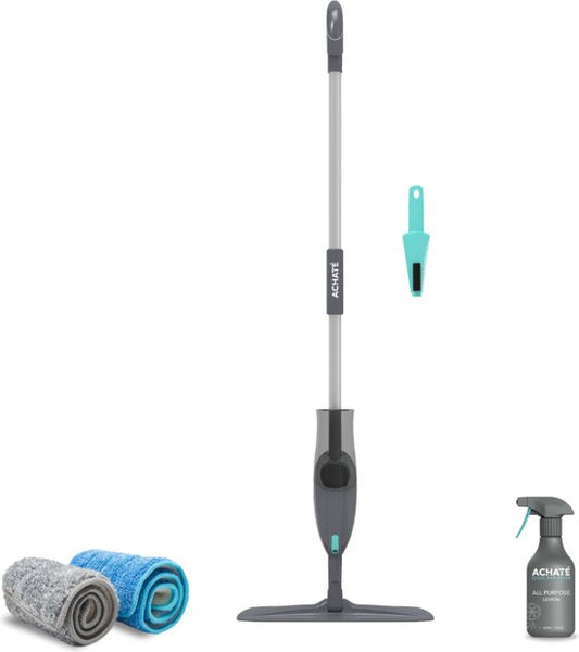 Achaté© - Floor Wiper - Reinigungswischsystem - Bodenwischer mit Sprühfunktion - Inkl. 5 losen Mikrofasertüchern