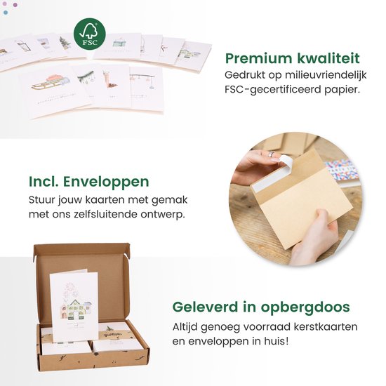 Partizzle 36x Luxus Weihnachtskarten mit Umschlägen Set - Neujahrskarten - 2025 Kollektion / 12 Designs
