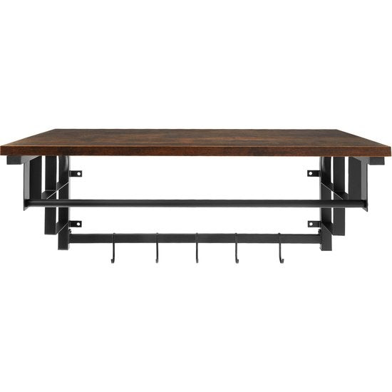 tectake - Wandgarderobe mit Hutablage Westwood - industrial dark - 404433