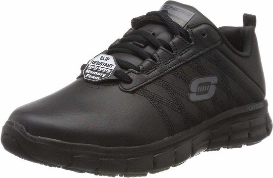 Skechers Work Relaxed Fit Sneaker, schwarz, Leder – Damen