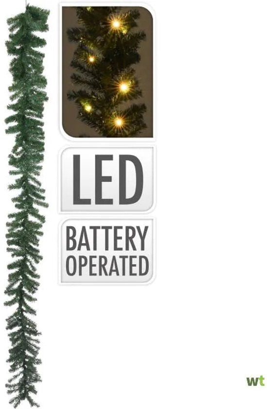 Girlande - 35 LEDs - Timerfunktion - batteriebetrieben - warmweiß - 270 cm